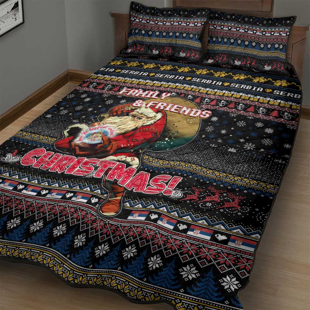 Serbia Quilt Bed Set Merry Christmas Family and Friends - Wonder Print Shop