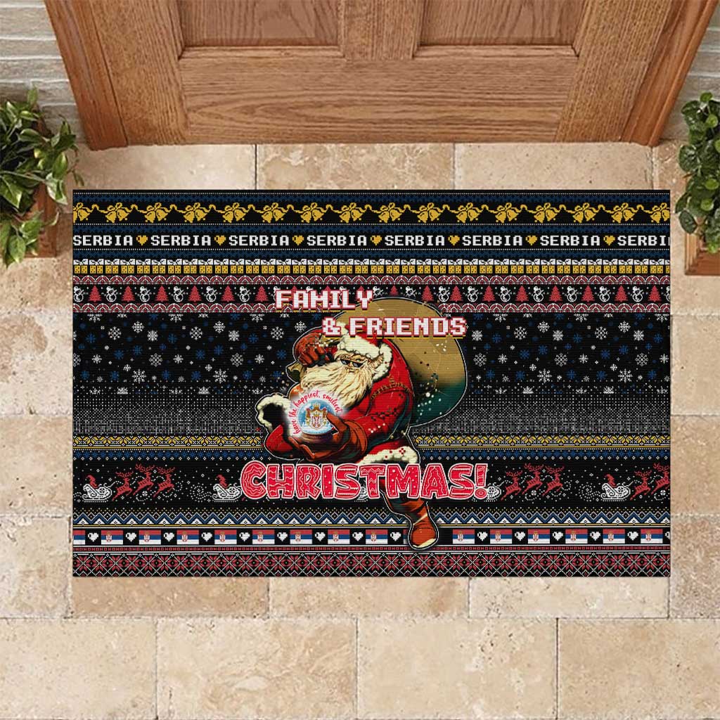 Serbia Rubber Doormat Merry Christmas Family and Friends - Wonder Print Shop