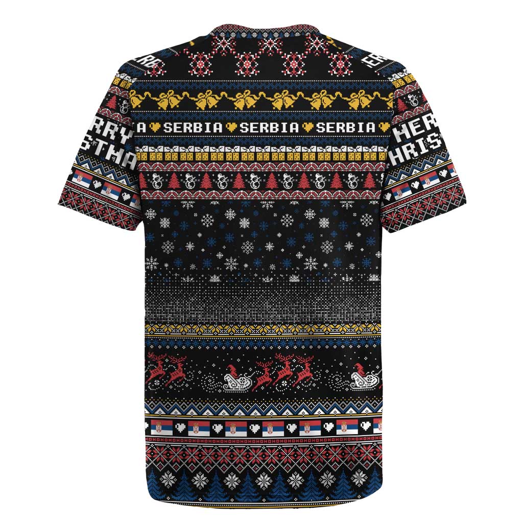 Serbia Rugby Jersey Merry Christmas Family and Friends - Wonder Print Shop
