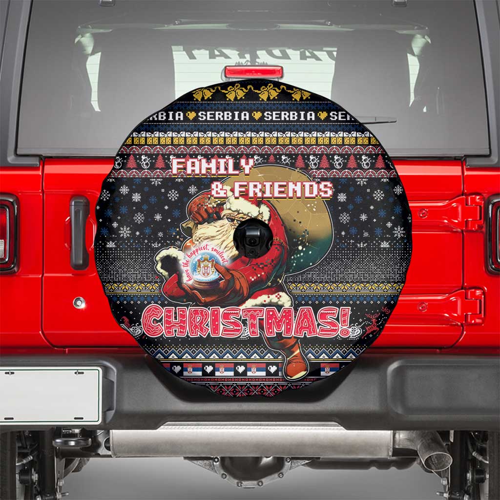 Serbia Spare Tire Cover Merry Christmas Family and Friends - Wonder Print Shop