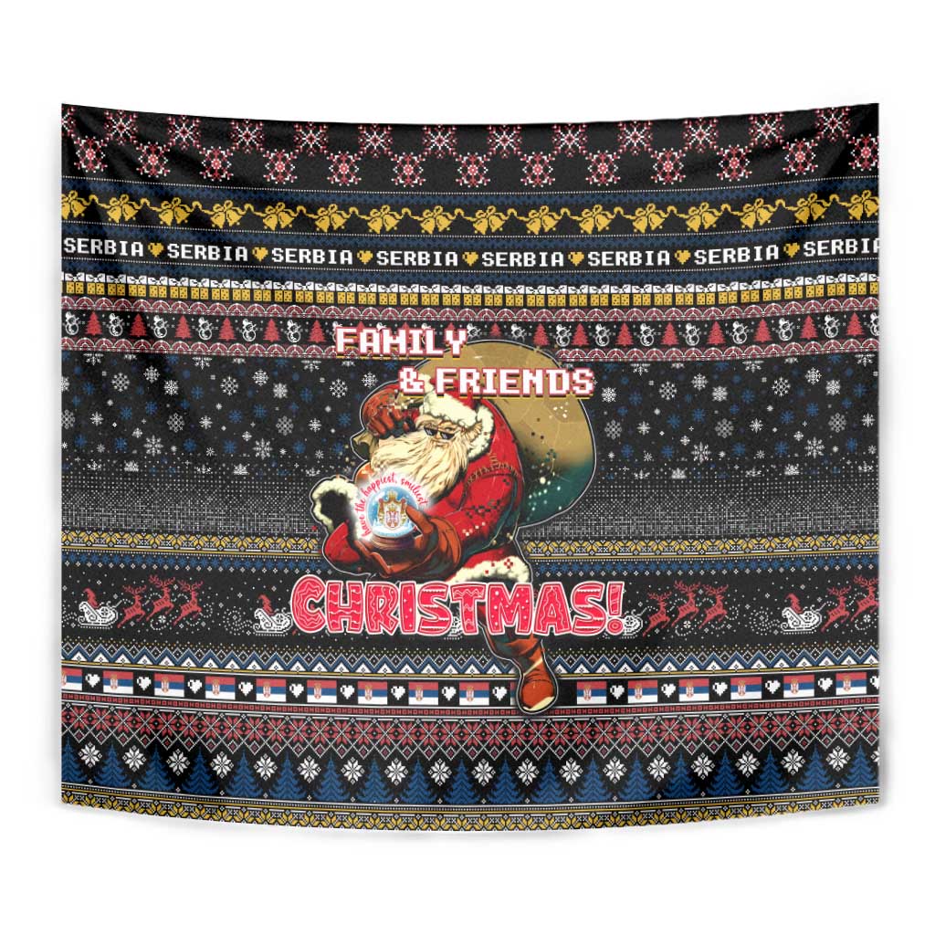 Serbia Tapestry Merry Christmas Family and Friends - Wonder Print Shop
