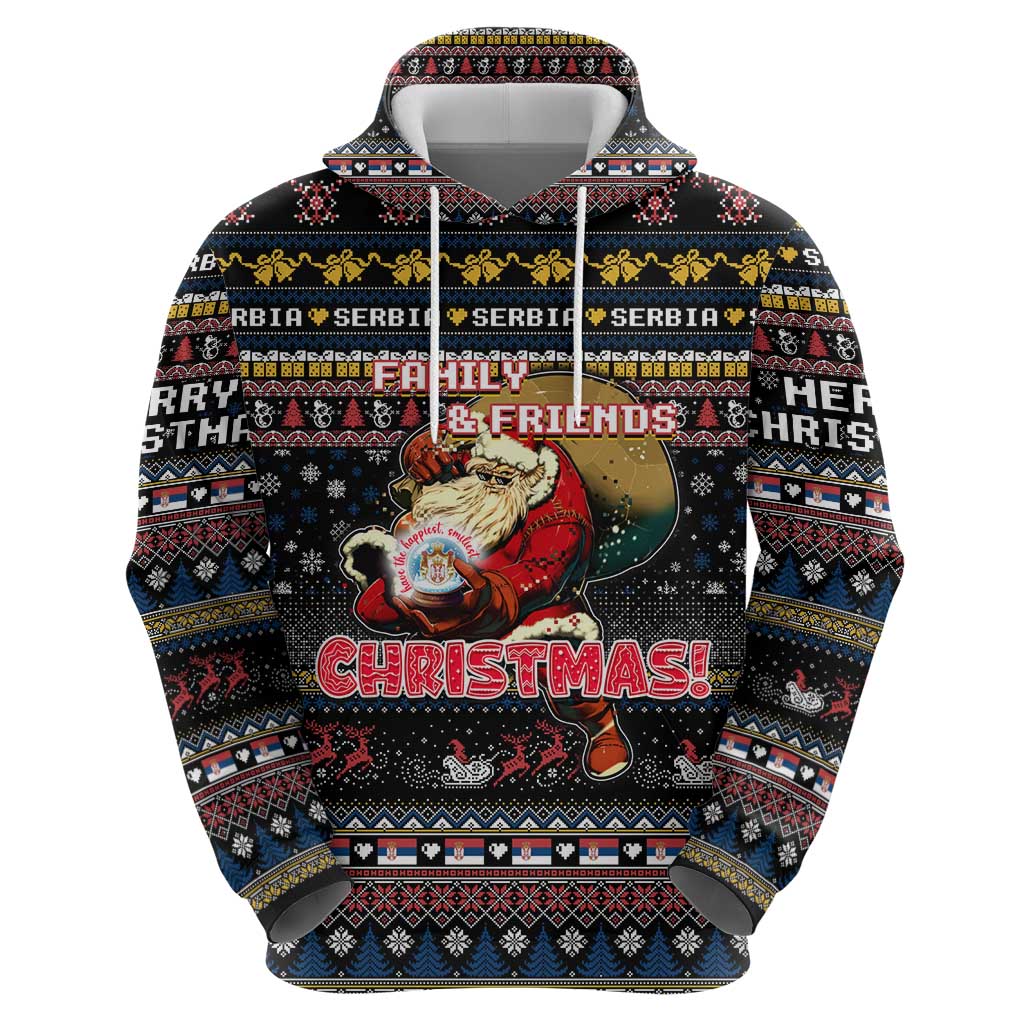 Serbia Zip Hoodie Merry Christmas Family and Friends - Wonder Print Shop
