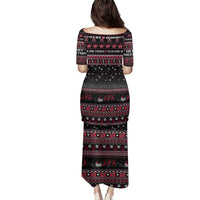 Trinidad and Tobago Family Matching Puletasi and Hawaiian Shirt Merry Christmas Family and Friends - Wonder Print Shop