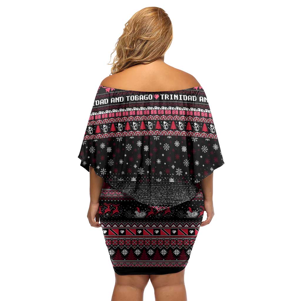 Trinidad and Tobago Off Shoulder Short Dress Merry Christmas Family and Friends - Wonder Print Shop