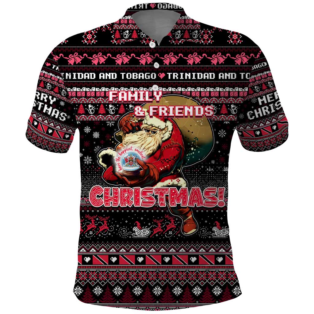 Trinidad and Tobago Polo Shirt Merry Christmas Family and Friends - Wonder Print Shop