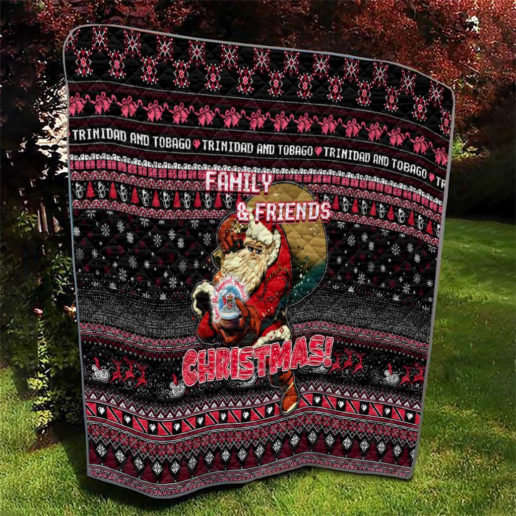 Trinidad and Tobago Quilt Merry Christmas Family and Friends - Wonder Print Shop
