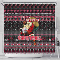 Trinidad and Tobago Shower Curtain Merry Christmas Family and Friends