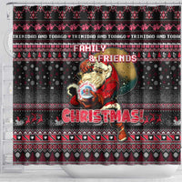 Trinidad and Tobago Shower Curtain Merry Christmas Family and Friends