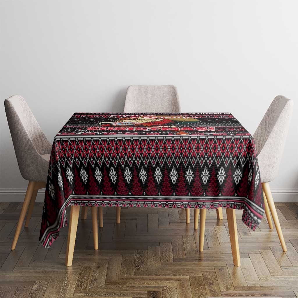 Trinidad and Tobago Tablecloth Merry Christmas Family and Friends - Wonder Print Shop