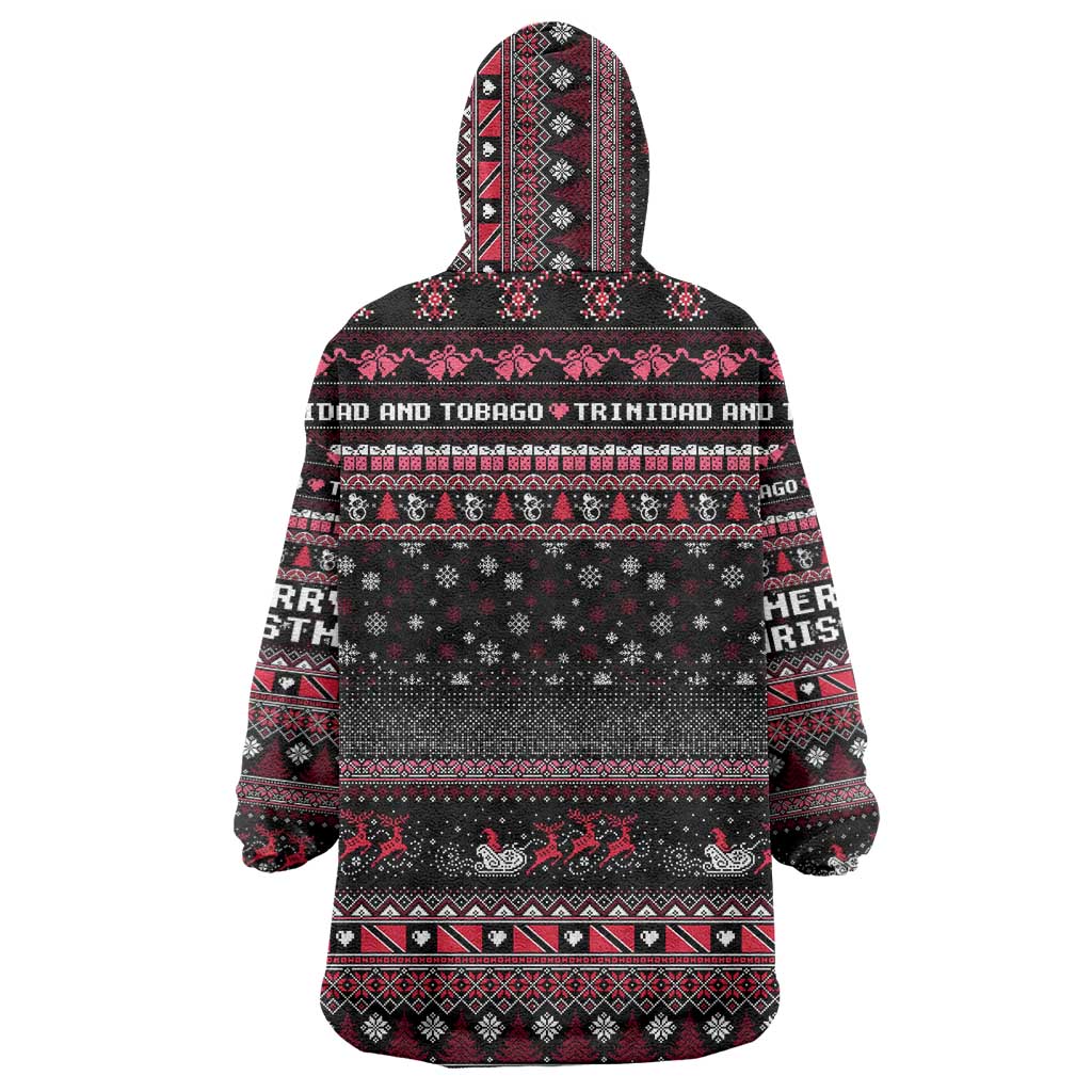 Trinidad and Tobago Wearable Blanket Hoodie Merry Christmas Family and Friends - Wonder Print Shop