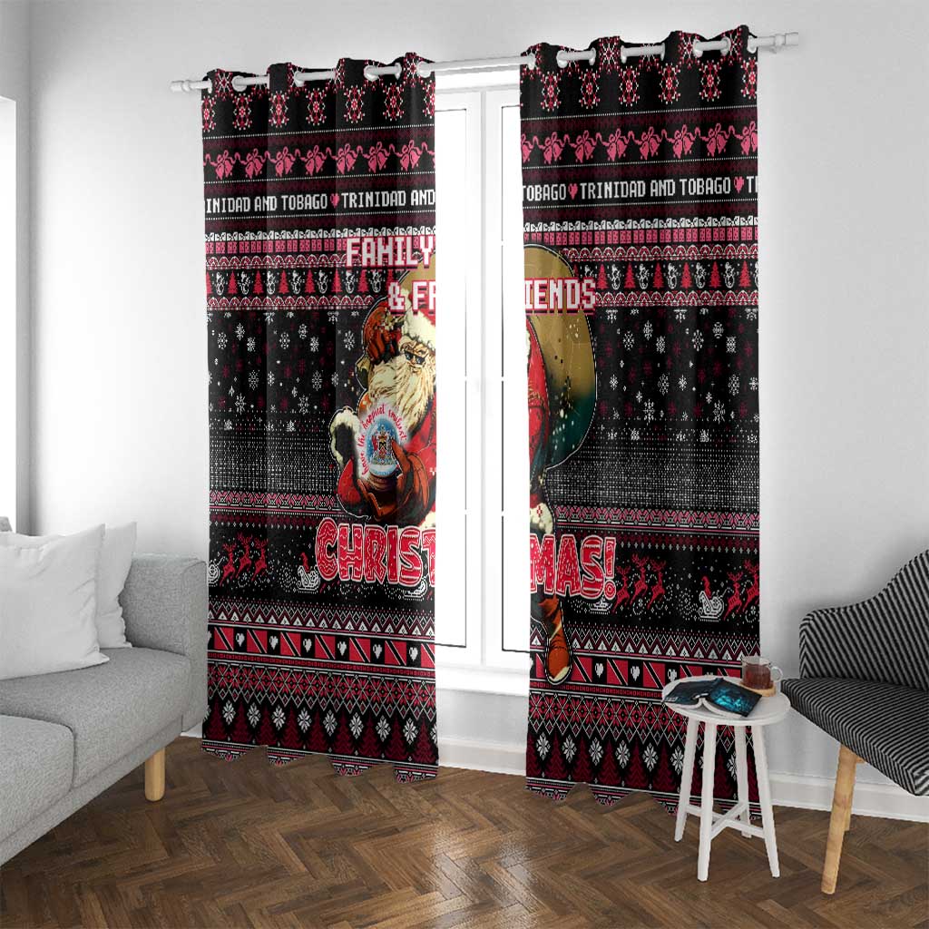 Trinidad and Tobago Window Curtain Merry Christmas Family and Friends - Wonder Print Shop