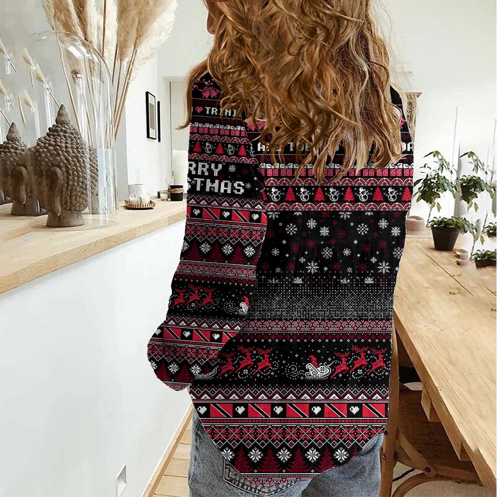 Trinidad and Tobago Women Casual Shirt Merry Christmas Family and Friends - Wonder Print Shop