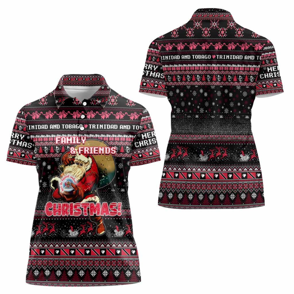 Trinidad and Tobago Women Polo Shirt Merry Christmas Family and Friends - Wonder Print Shop