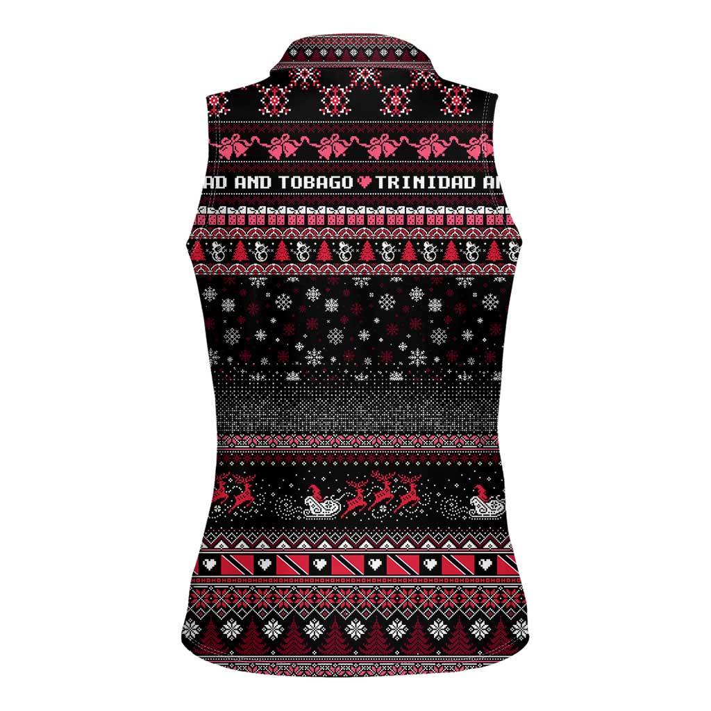 Trinidad and Tobago Women Sleeveless Polo Shirt Merry Christmas Family and Friends - Wonder Print Shop
