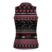 Trinidad and Tobago Women Sleeveless Polo Shirt Merry Christmas Family and Friends - Wonder Print Shop