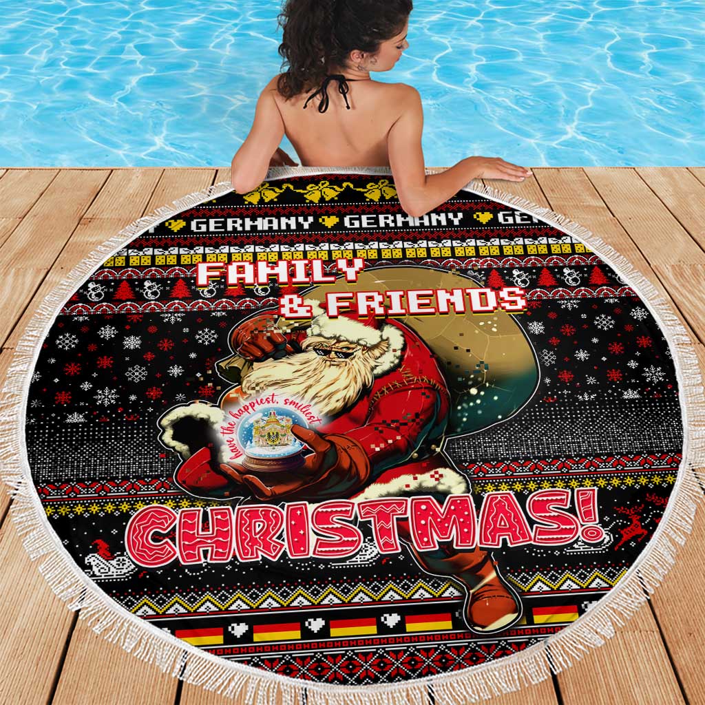 Germany Beach Blanket Merry Christmas Family and Friends - Wonder Print Shop