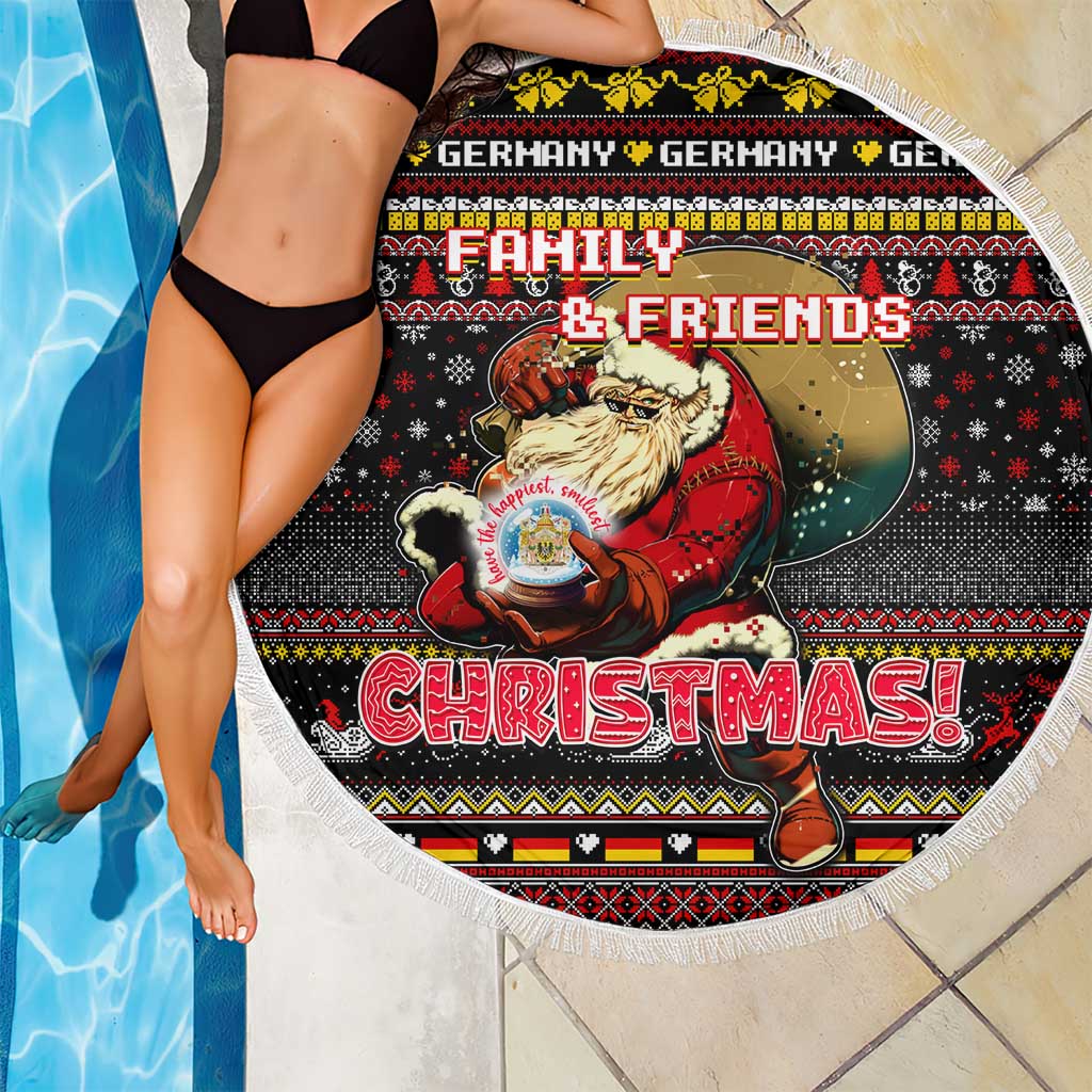 Germany Beach Blanket Merry Christmas Family and Friends - Wonder Print Shop