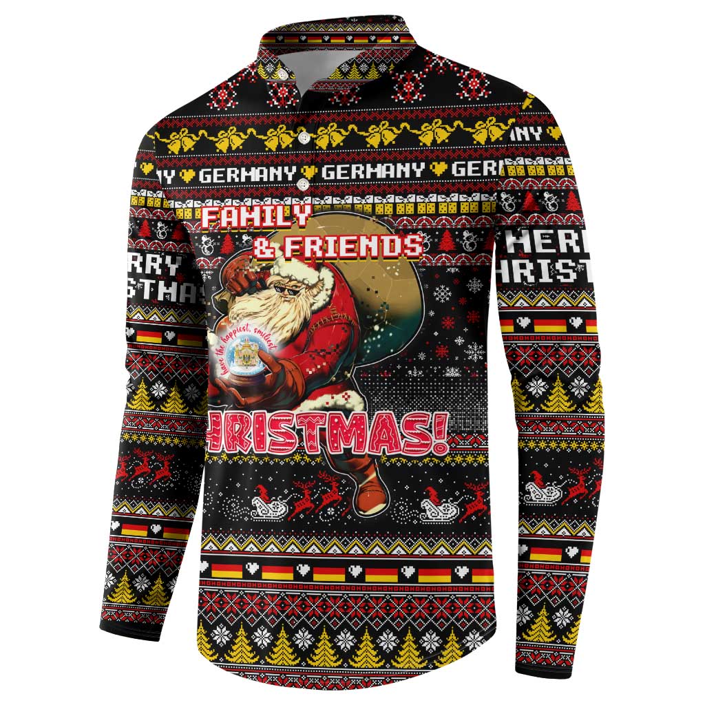 Germany Button Sweatshirt Merry Christmas Family and Friends - Wonder Print Shop