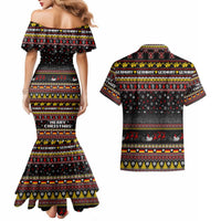 Germany Couples Matching Mermaid Dress and Hawaiian Shirt Merry Christmas Family and Friends - Wonder Print Shop