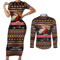 Germany Couples Matching Short Sleeve Bodycon Dress and Long Sleeve Button Shirt Merry Christmas Family and Friends - Wonder Print Shop