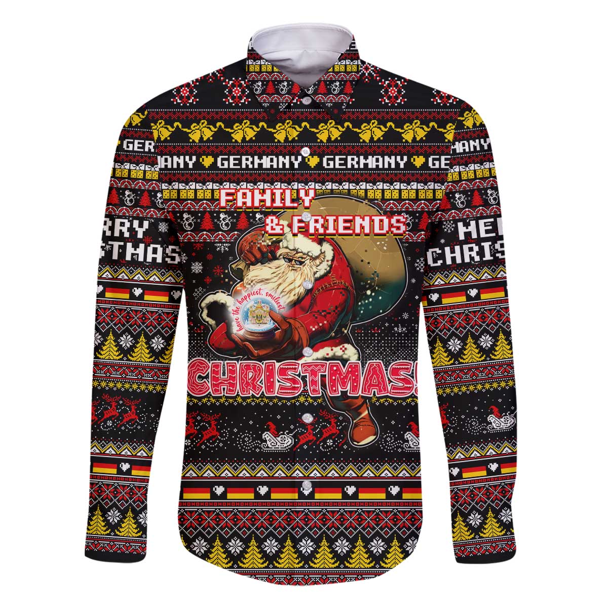 Germany Family Matching Off The Shoulder Long Sleeve Dress and Hawaiian Shirt Merry Christmas Family and Friends - Wonder Print Shop