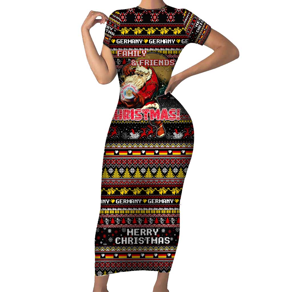 Germany Family Matching Short Sleeve Bodycon Dress and Hawaiian Shirt Merry Christmas Family and Friends - Wonder Print Shop