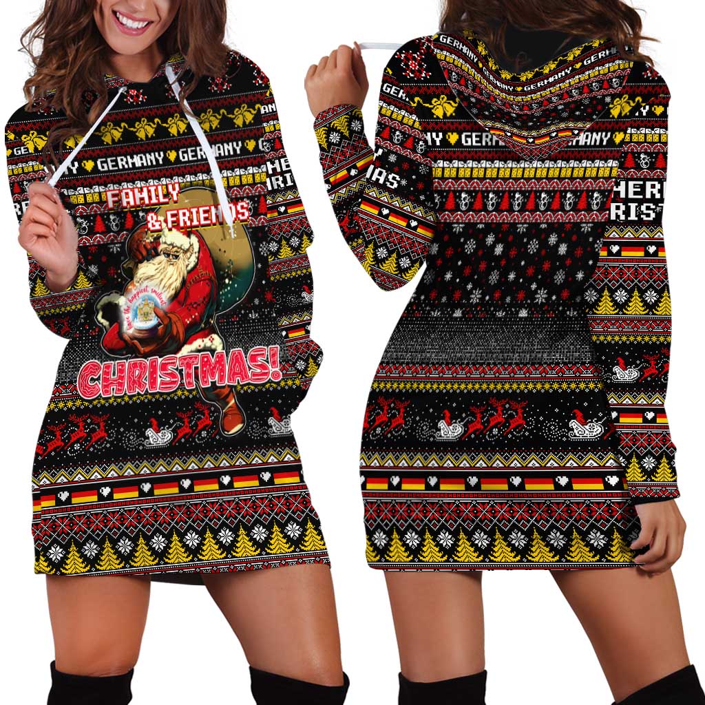 Germany Hoodie Dress Merry Christmas Family and Friends - Wonder Print Shop