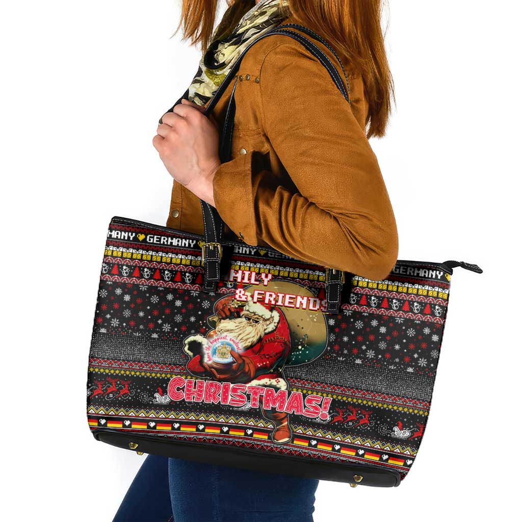 Germany Leather Tote Bag Merry Christmas Family and Friends - Wonder Print Shop