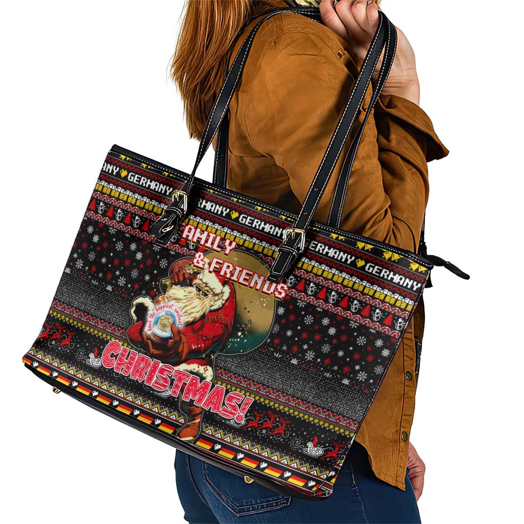 Germany Leather Tote Bag Merry Christmas Family and Friends - Wonder Print Shop