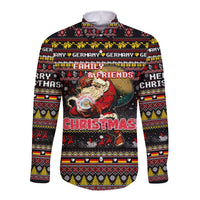 Germany Long Sleeve Button Shirt Merry Christmas Family and Friends - Wonder Print Shop