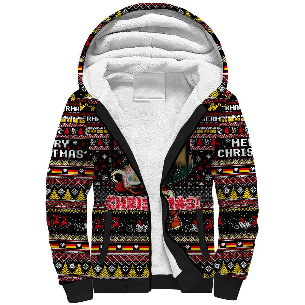 Germany Sherpa Hoodie Merry Christmas Family and Friends - Wonder Print Shop