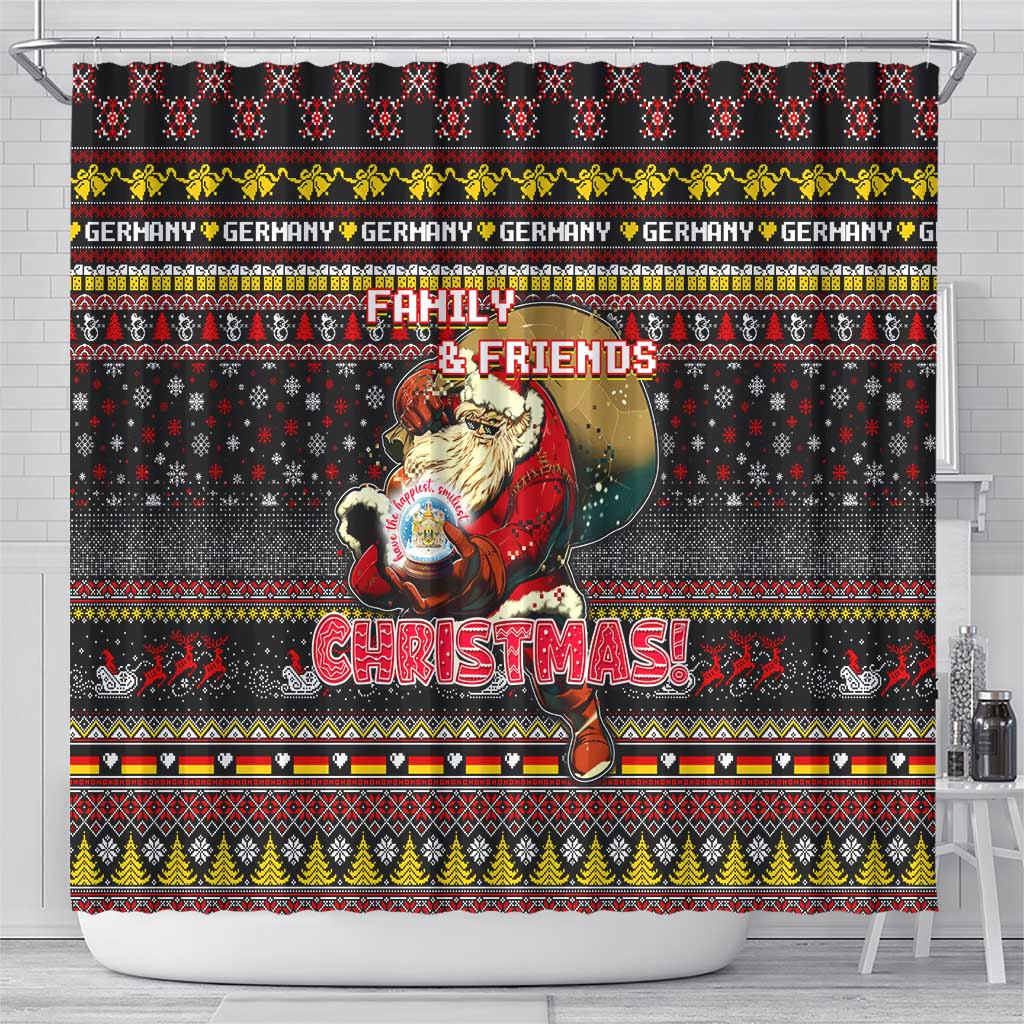 Germany Shower Curtain Merry Christmas Family and Friends