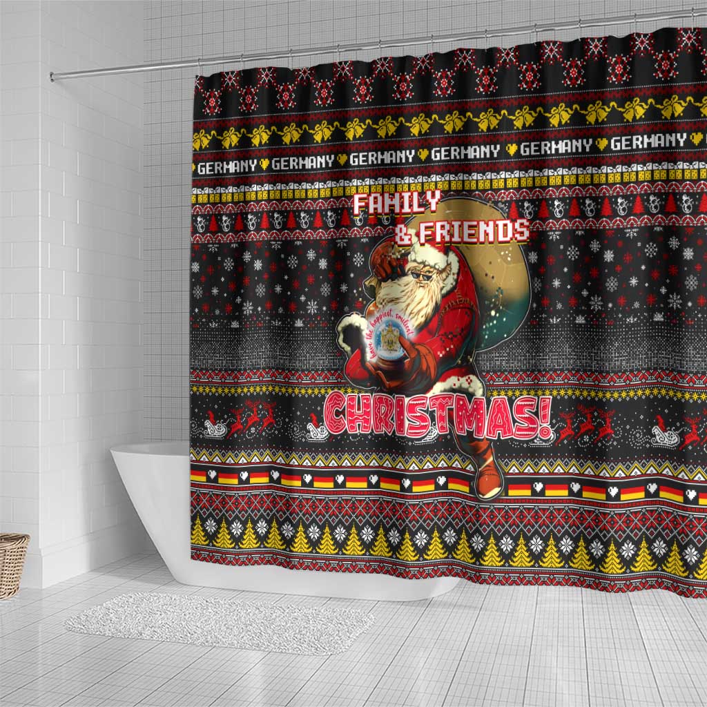 Germany Shower Curtain Merry Christmas Family and Friends