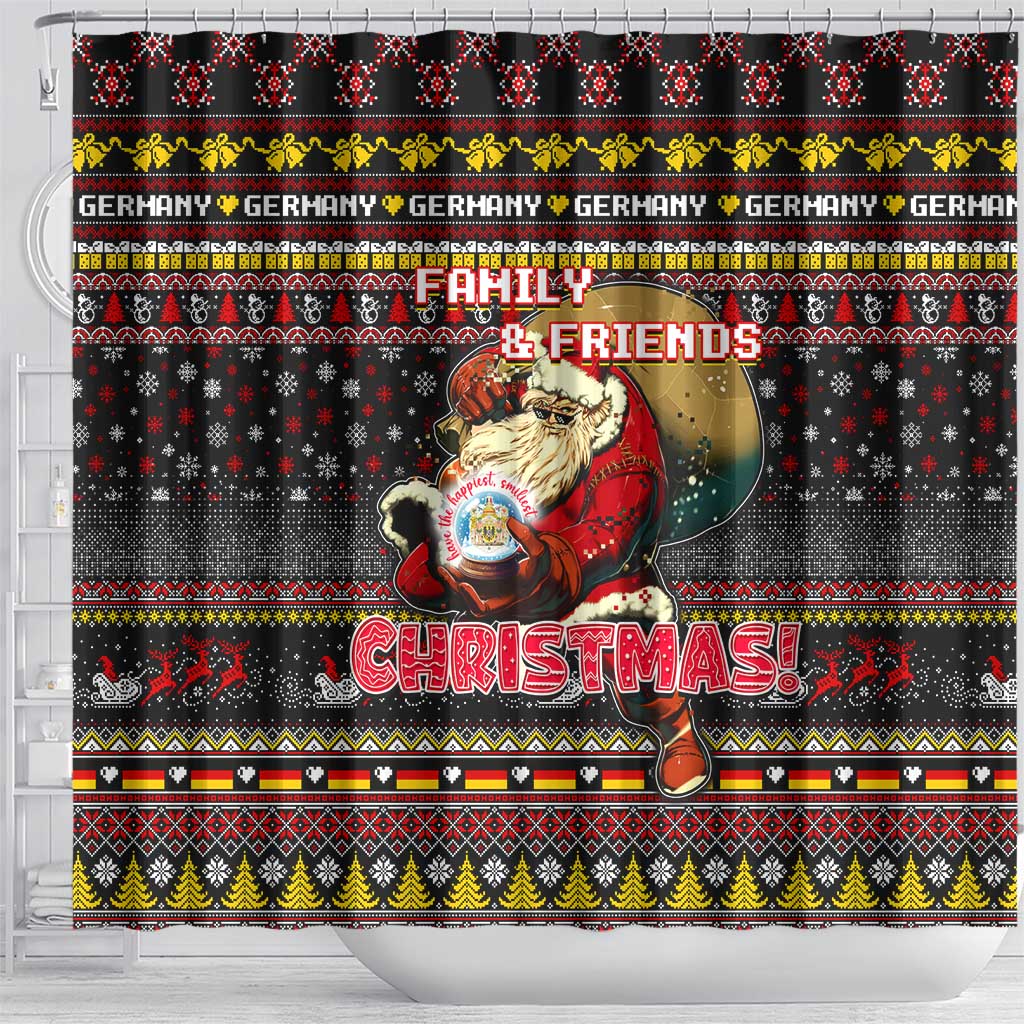Germany Shower Curtain Merry Christmas Family and Friends