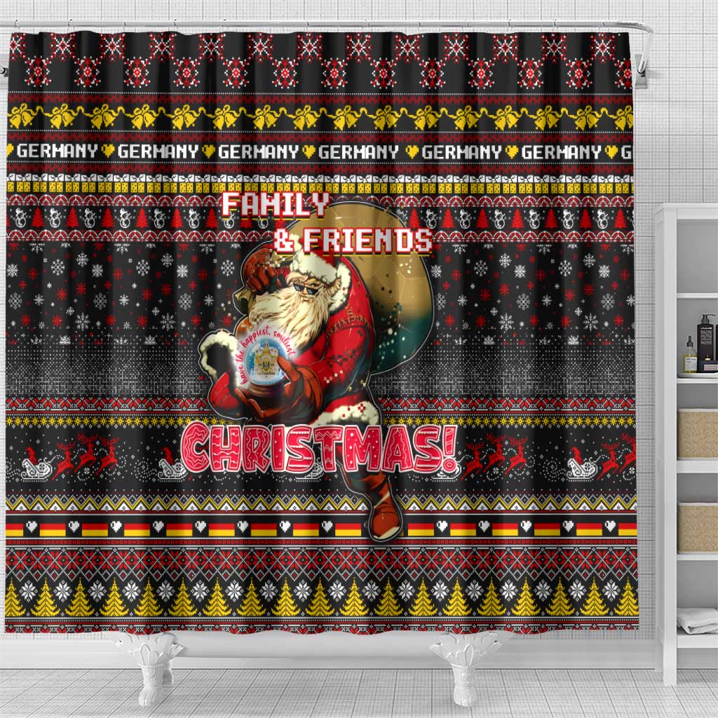 Germany Shower Curtain Merry Christmas Family and Friends