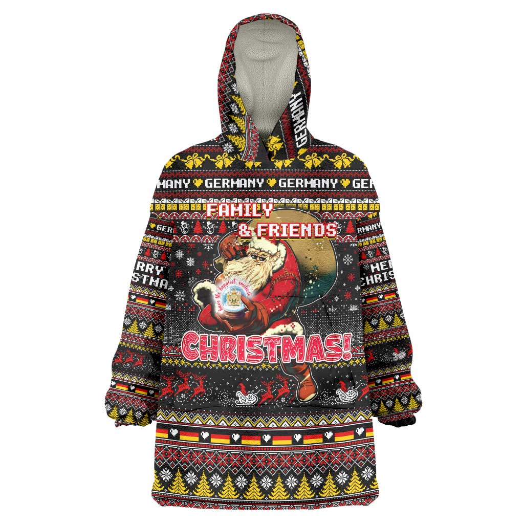 Germany Wearable Blanket Hoodie Merry Christmas Family and Friends - Wonder Print Shop
