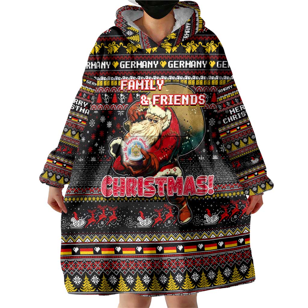 Germany Wearable Blanket Hoodie Merry Christmas Family and Friends - Wonder Print Shop