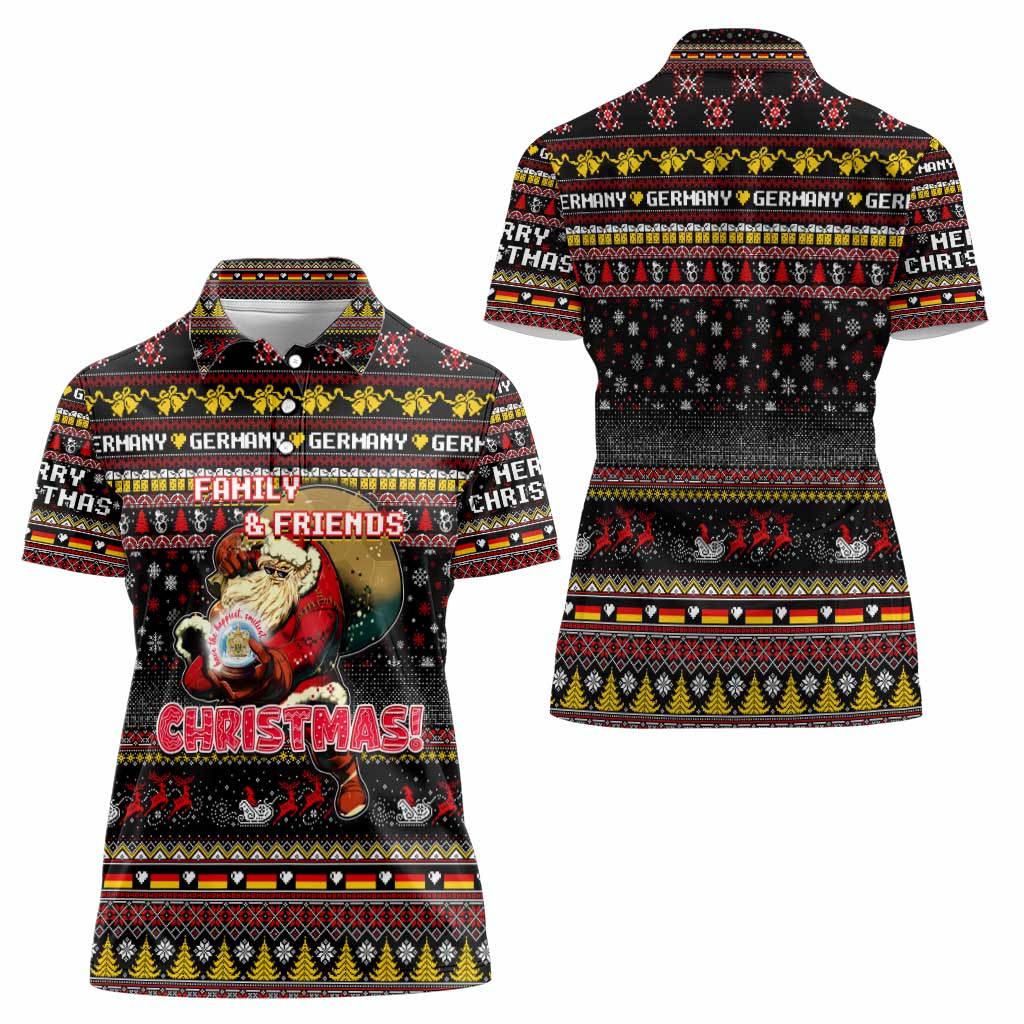 Germany Women Polo Shirt Merry Christmas Family and Friends - Wonder Print Shop