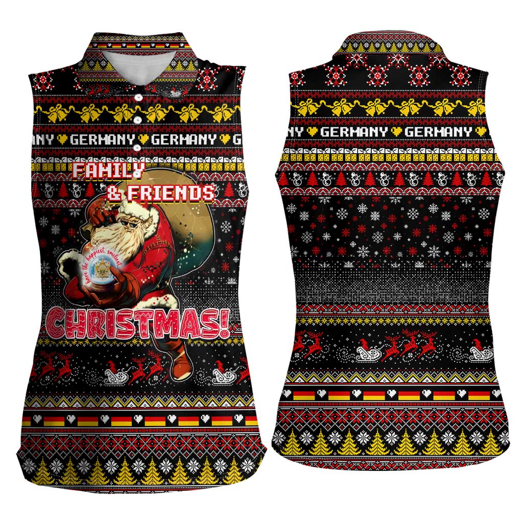 Germany Women Sleeveless Polo Shirt Merry Christmas Family and Friends - Wonder Print Shop