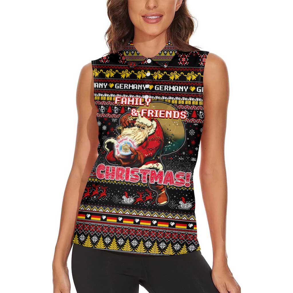 Germany Women Sleeveless Polo Shirt Merry Christmas Family and Friends - Wonder Print Shop