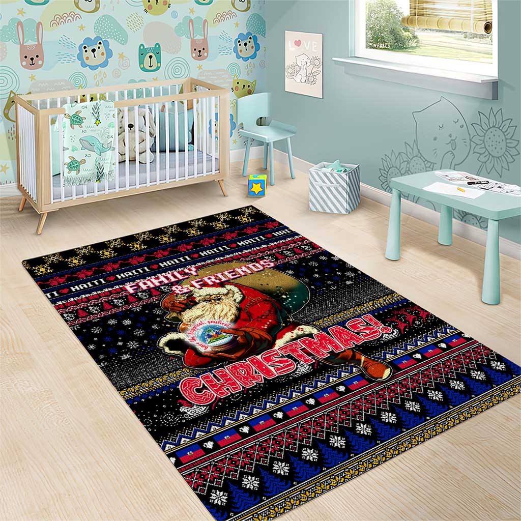 Haiti Area Rug Merry Christmas Family and Friends - Wonder Print Shop