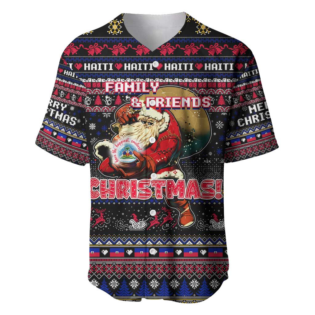 Haiti Baseball Jersey Merry Christmas Family and Friends - Wonder Print Shop