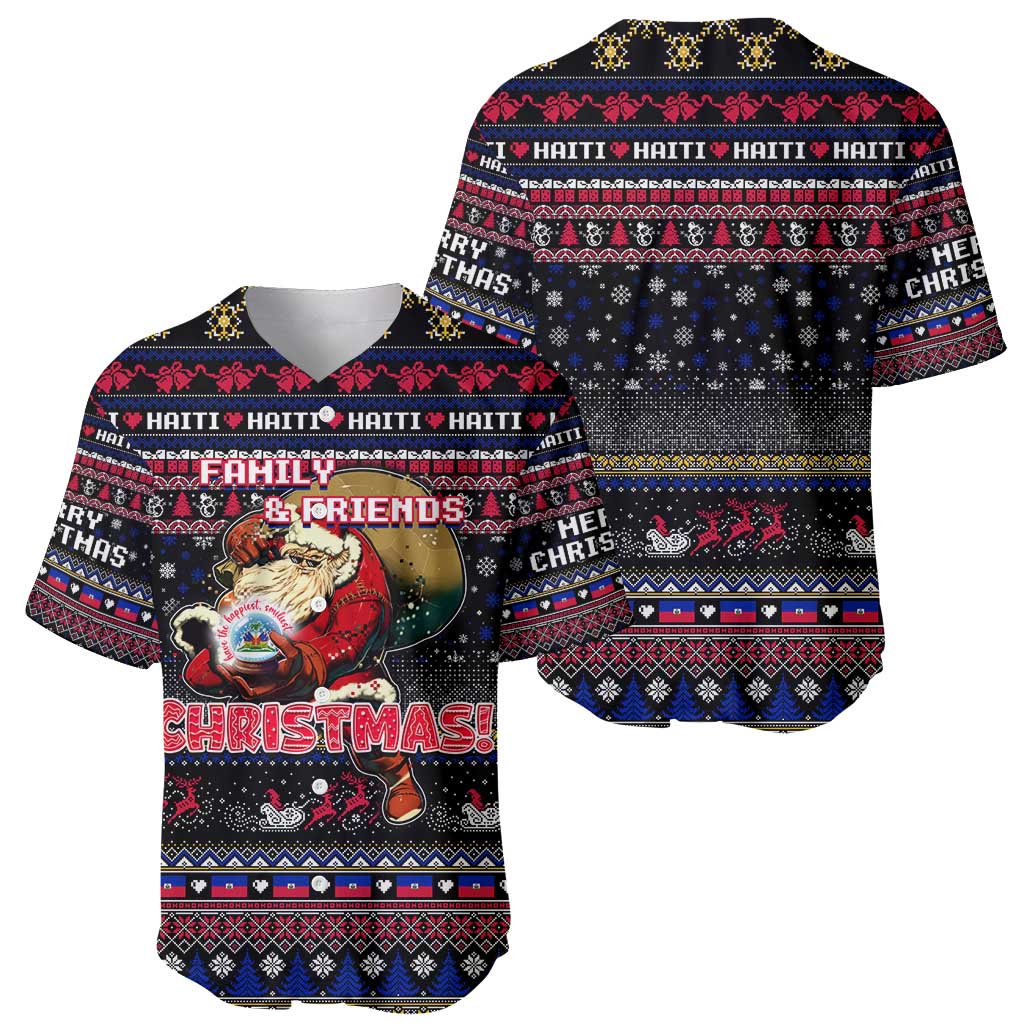 Haiti Baseball Jersey Merry Christmas Family and Friends - Wonder Print Shop