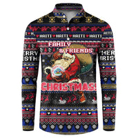 Haiti Button Sweatshirt Merry Christmas Family and Friends - Wonder Print Shop