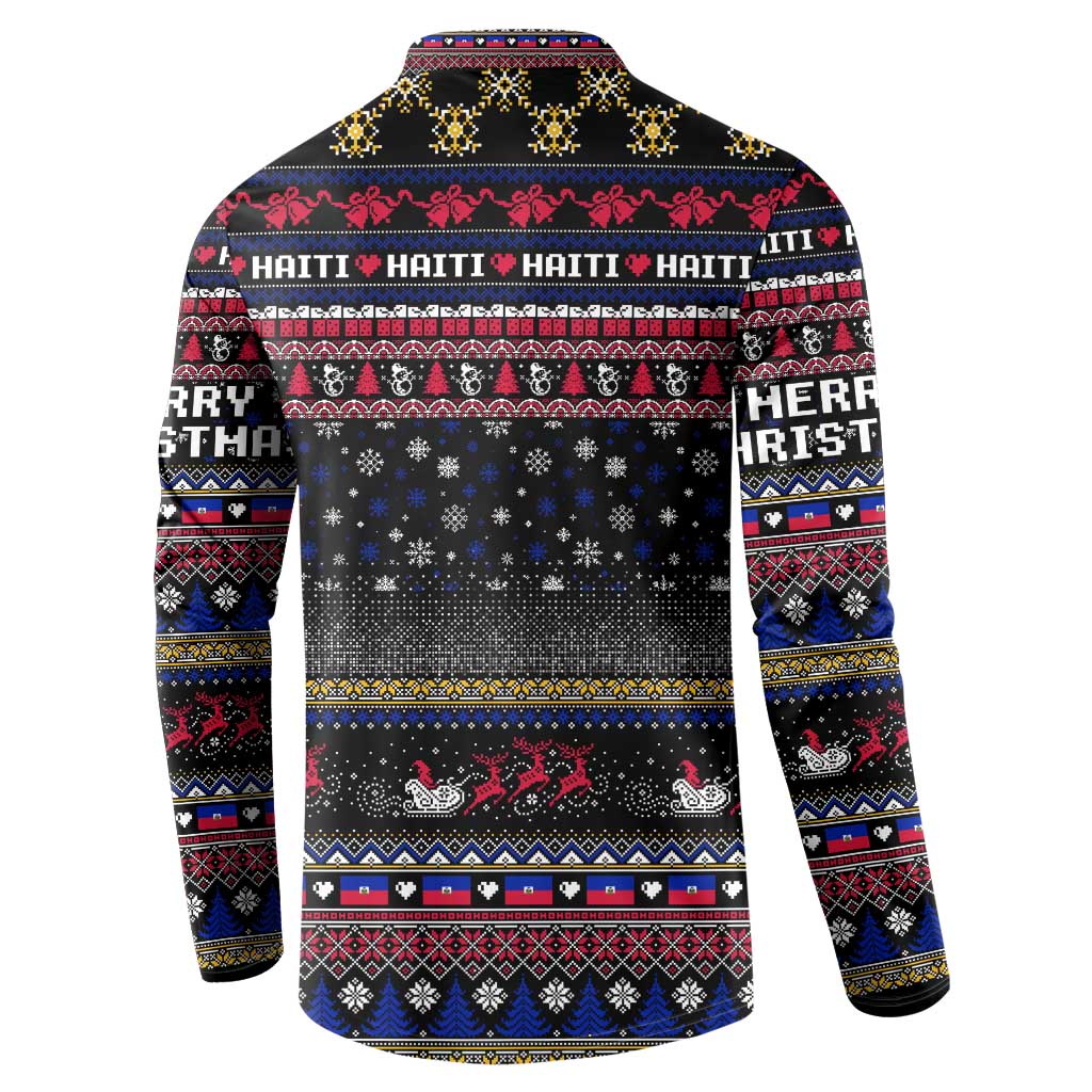 Haiti Button Sweatshirt Merry Christmas Family and Friends - Wonder Print Shop