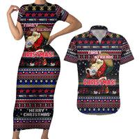Haiti Couples Matching Short Sleeve Bodycon Dress and Hawaiian Shirt Merry Christmas Family and Friends - Wonder Print Shop
