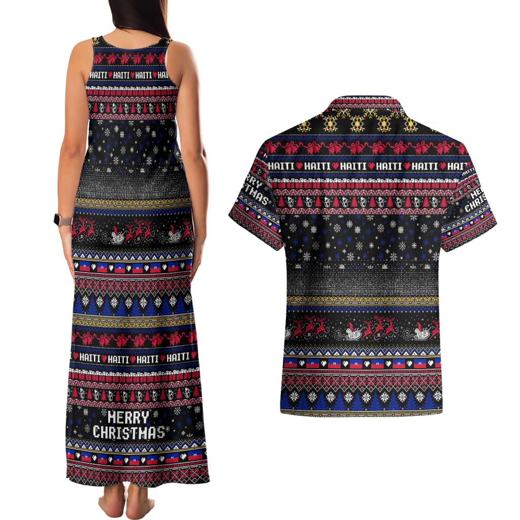 Haiti Couples Matching Tank Maxi Dress and Hawaiian Shirt Merry Christmas Family and Friends - Wonder Print Shop