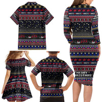 Haiti Family Matching Long Sleeve Bodycon Dress and Hawaiian Shirt Merry Christmas Family and Friends - Wonder Print Shop