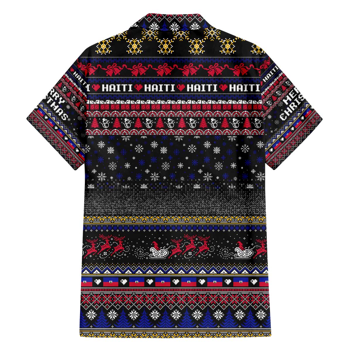 Haiti Family Matching Off The Shoulder Long Sleeve Dress and Hawaiian Shirt Merry Christmas Family and Friends - Wonder Print Shop