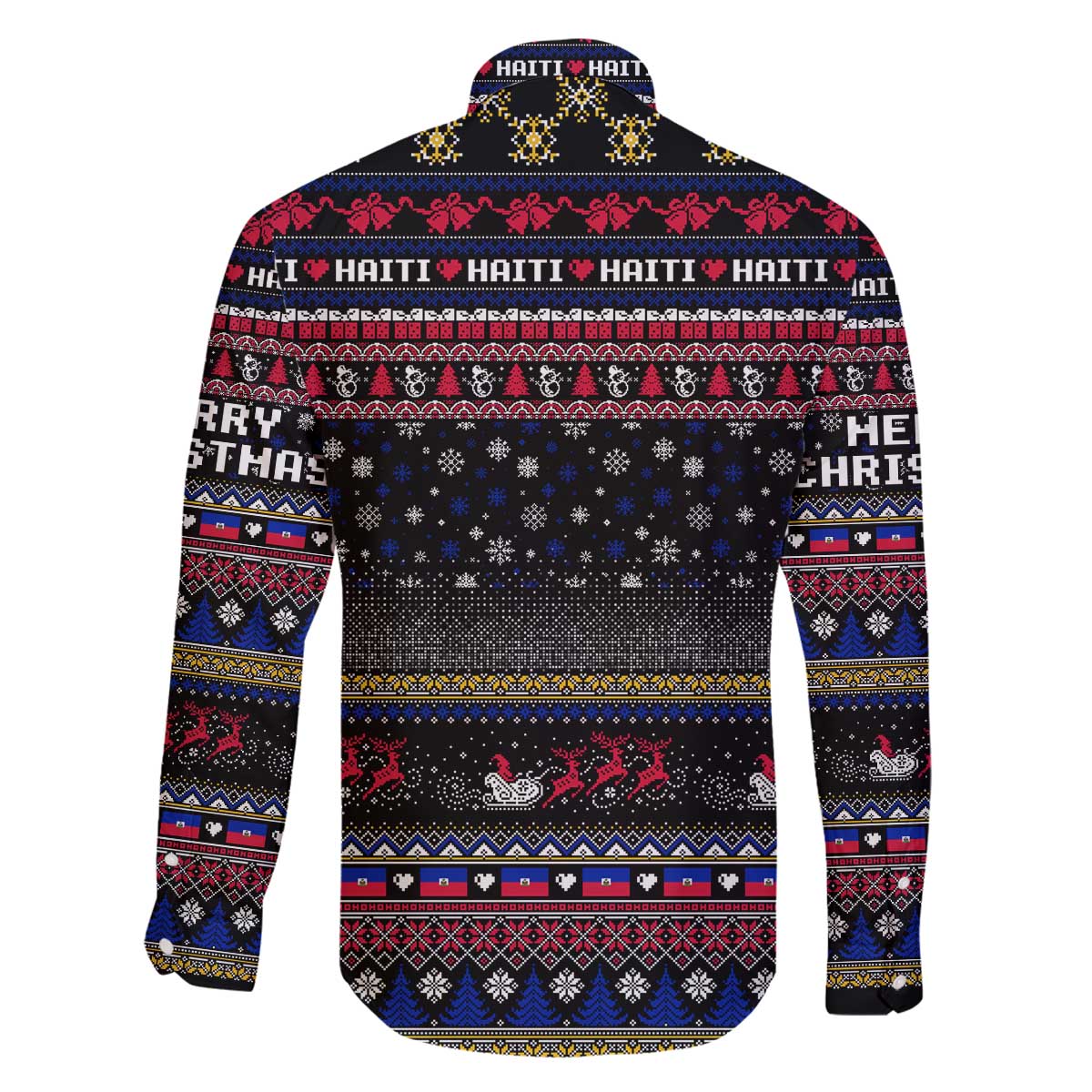 Haiti Family Matching Off The Shoulder Long Sleeve Dress and Hawaiian Shirt Merry Christmas Family and Friends - Wonder Print Shop